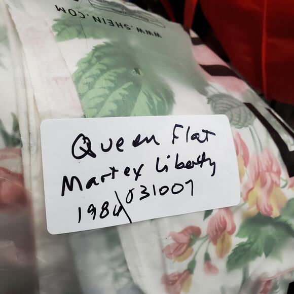 Vintage Martex Liberty Of London Queen Flat Sheet Ruffle Percale - Picture 13 of 13